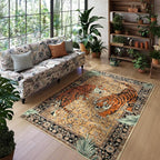 Moynesa Tiger 5x7 Area Rugs, Boho Washable Rugs - Image 7