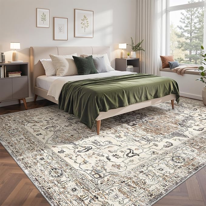 befbee 8x10 Area Rugs for Living Room, Stain Resistant Neutral Washable Rugs - Image 7