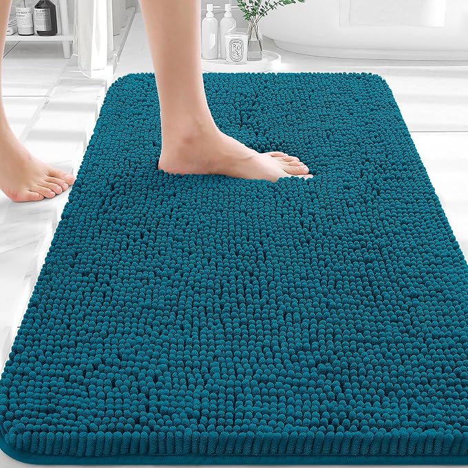 OLANLY Bathroom Rugs 32x20, Extra Soft Absorbent Chenille Bath Rugs, Rubber by OLANLY