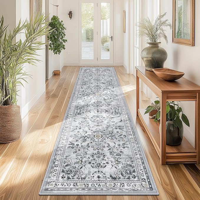 Yamaziot Washable Runner Rug 2x8 – Non Slip Boho Floral Hallway Runner Rug - Image 7