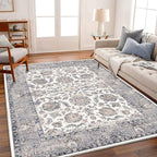 CHAMPLANT 8x10 Washable Area Rug Medallion Distressed Design Boho Medallion by CHAMPLANT