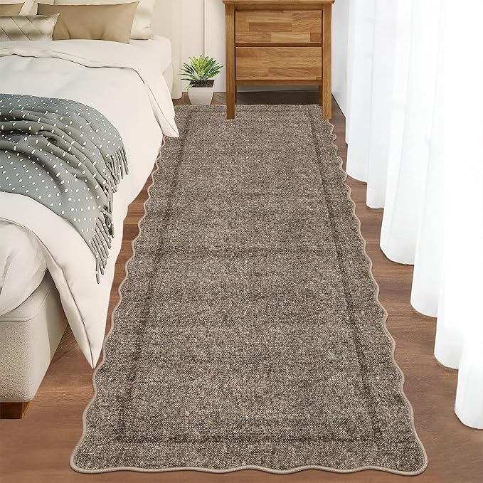 GarveeHome Scalloped Washable Runner Rug 2x8 Runner Modern Non Slip Kitchen - Image 3