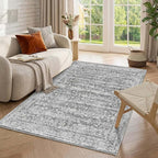 Latte&Fog 4x6 Rugs for Living Room, Vintage Washable Grey Area Rug for Bedroom by LatteFog