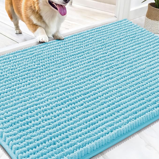 OLANLY Dog Door Mat for Muddy Paws 30x20, Ultra Absorbent Chenille Mud Doormat by OLANLY
