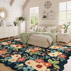 DUKINO 8x10 Area Rug, Floral Washable Rugs - Image 3