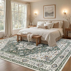 Area Rugs 10x14 Living Room Rug: Washable Rug Soft Vintage Boho Medallion - Image 3