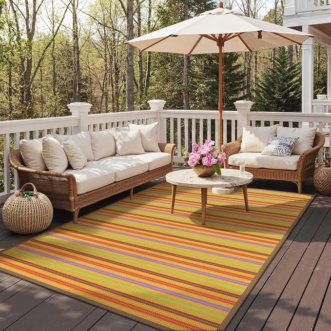 GENIMO Outdoor Rug for Patio Clearance, Lightweight Waterproof RV Camping Mat - Image 2