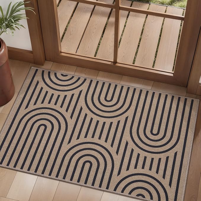 Tangsoo Modern Easy Jute 2x3 Outdoor Washable Rug - Image 2