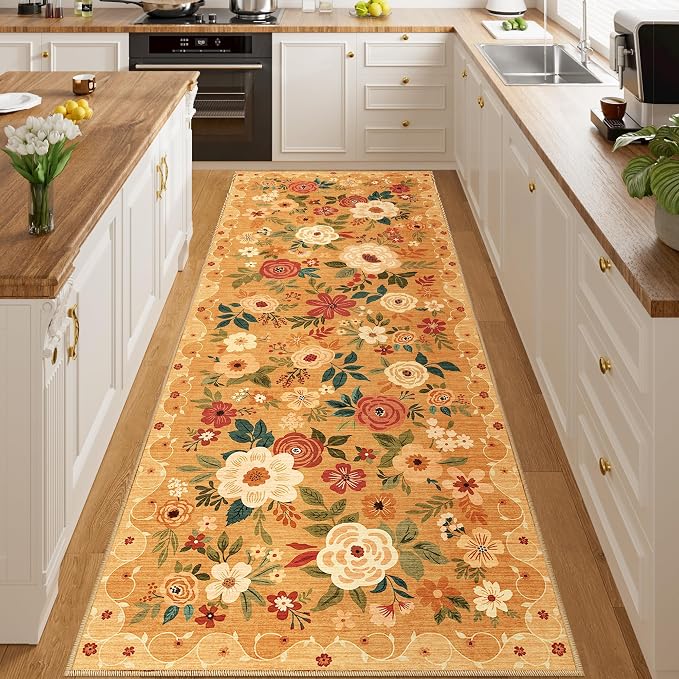 DUKINO 3x8 Runner Rug, Washable Rug by DUKINO