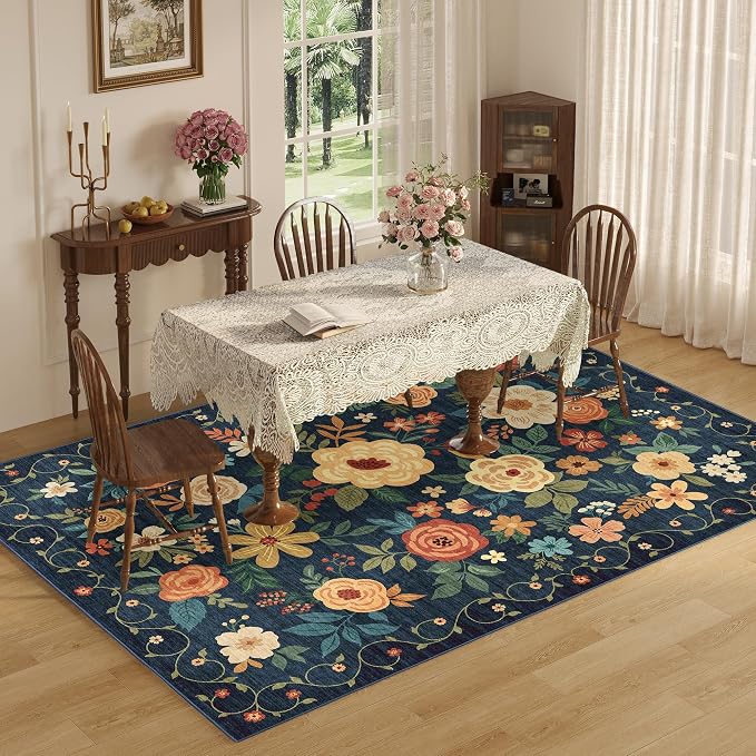 DUKINO 8x10 Area Rug, Floral Rugs - Image 5