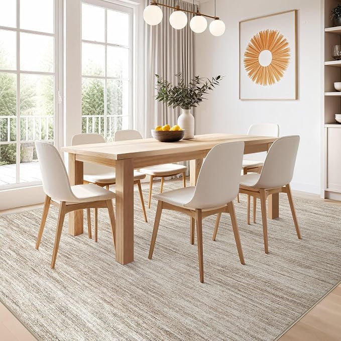 Nakagishi 6X9 Area Rugs Living Room: Washable Large Vintage Rug Neutral - Image 7