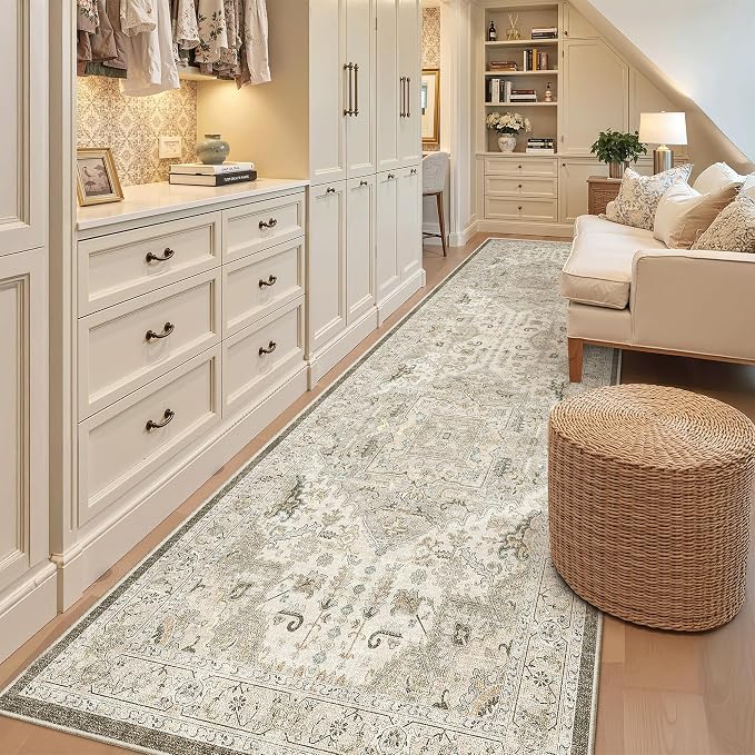 Madane Hallway Rug 3x10, Kitchen Rugs Washable Entryway Rug Vintage Kitchen - Image 3