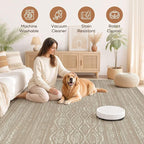 Nakagishi Area Rug Living Room Rugs: 5x7 Large Soft Machine Washable Boho - Image 3
