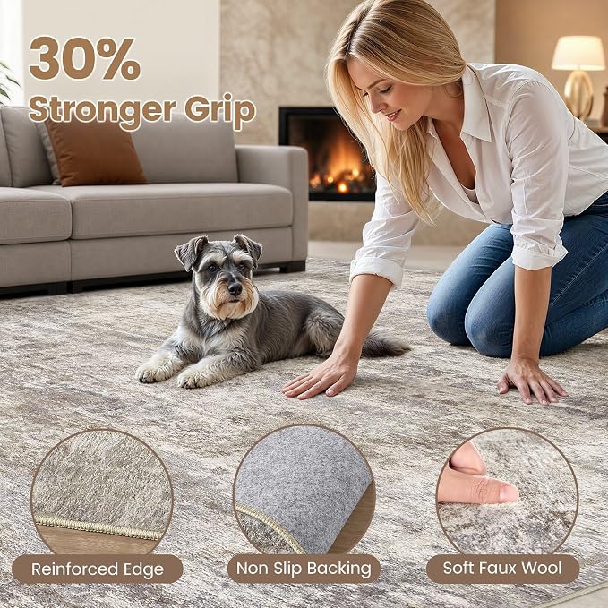 cotiled Washable 7x9 Area Rug for Living Room - Image 3