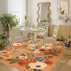 DUKINO 5x7 Area Rug, Floral Washable Rugs - Image 3