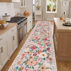 DUKINO 3x12 Washable Runner Rug, Non Slip Soft Floral Hallway Runner Rug - Image 6