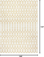 JONATHAN Y Moroccan Geometric Indoor Outdoor Area Rug 9X12 Cream/Yellow - Image 2