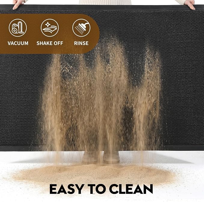 Front Door Mat, Heavy Duty Non-Slip Rubber Dirt Trapper, Quick-Dry Low-Profile - Image 5