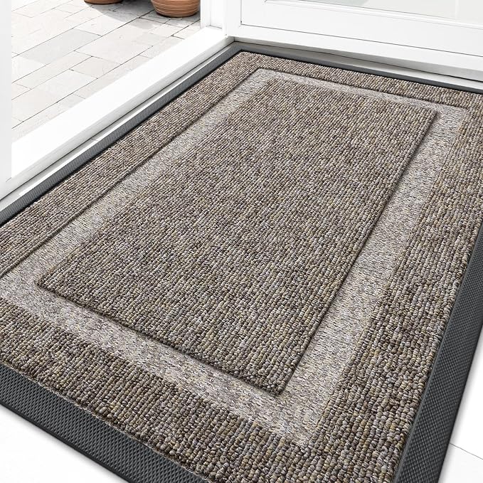 OLANLY Front Door Mat Indoor Outdoor Entrance, Waterproof All-Season, by OLANLY