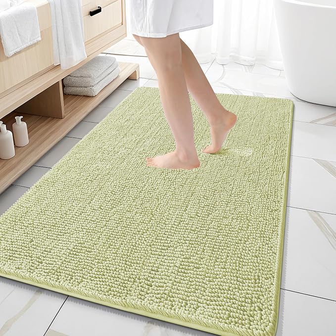 OLANLY Large Bathroom Rugs 59x35, Extra Soft Absorbent Chenille Bath Rugs by OLANLY