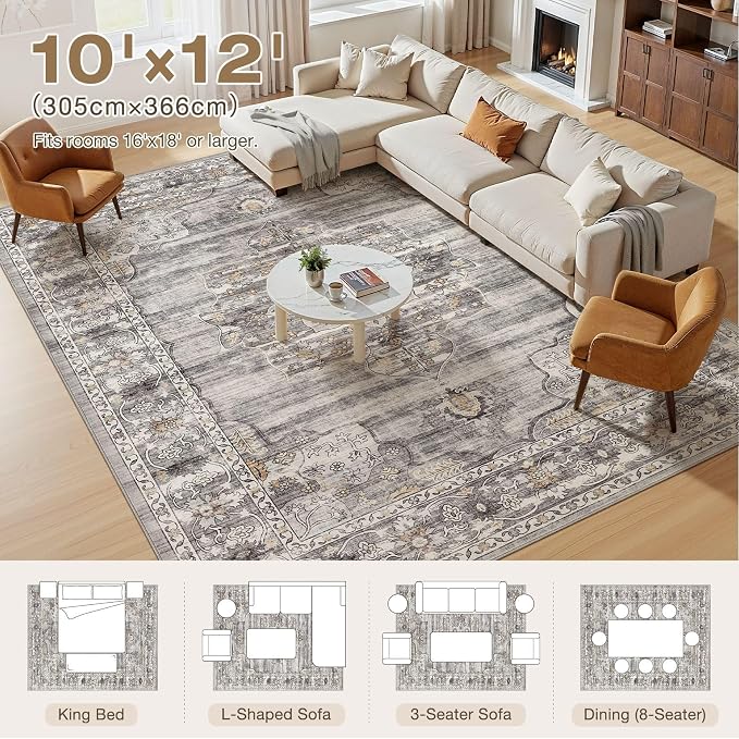 Washable 10x12 Area Rug for Living Room - Image 8