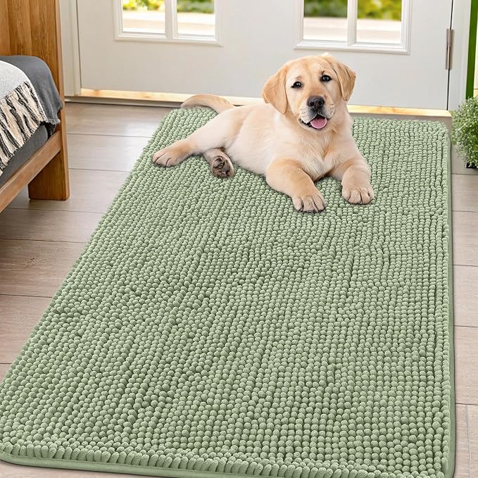 Smiry Dog Door Mat for Muddy Paws 47x32, Absorbent Dirt Trapper, Non-Slip by Smiry