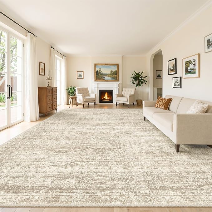 Soalmost 10x14 Area Rugs for Living Room, Non Slip Machine Washable Vintage Rugs - Image 8