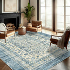 CHAMPLANT Washable Area Rug 8'x10' Retro Boho Design Non-Shedding Non-Slip Easy - Image 2