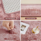 Litanika 4x6 Shag Area Rug for Living Room Bedroom, Tie-Dyed Dusty Pink High - Image 5