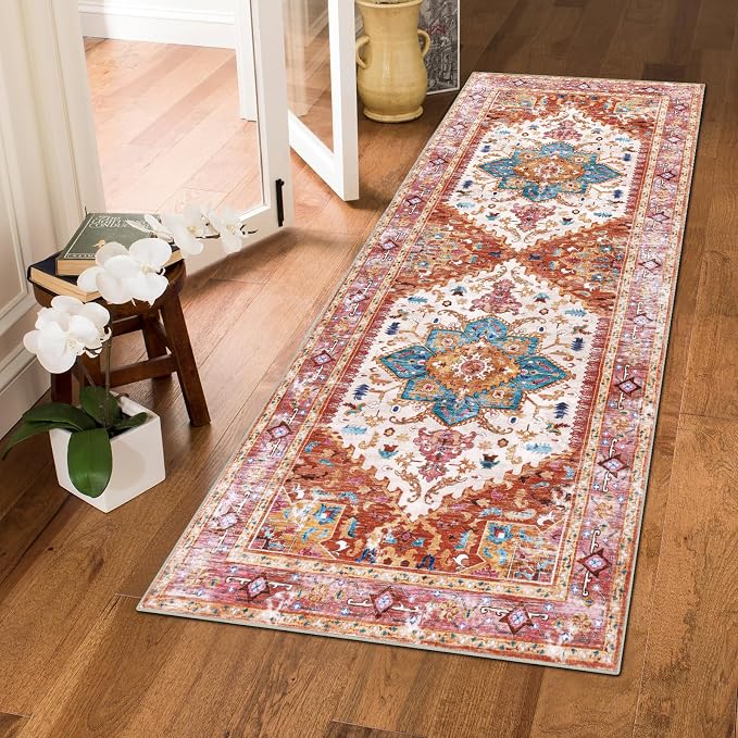 Yamaziot Washable Runner Rug, 2x5 Non-Slip Boho Vintage Hallway Rug Runner - Image 7