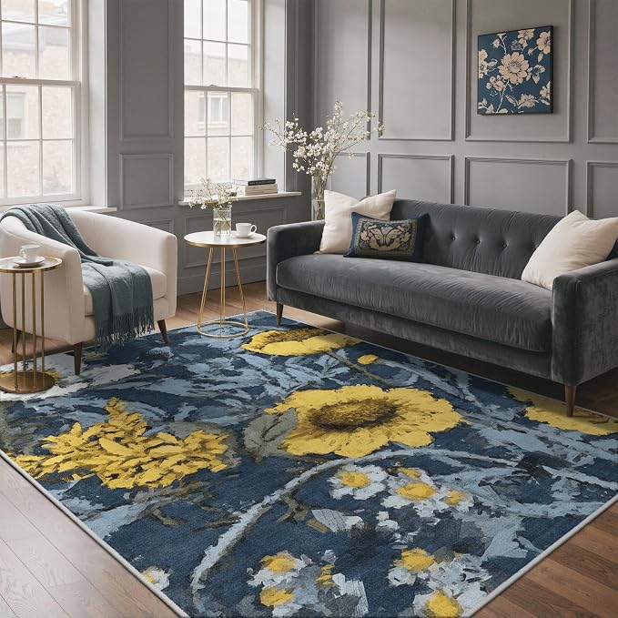 GENIMO Indoor Outdoor Area Rug 5'x8', Machine Washable Rugs - Image 4