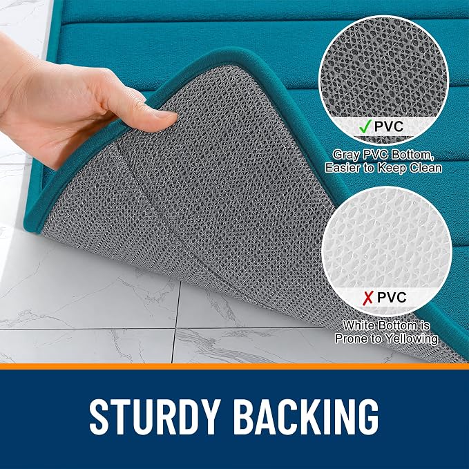 OLANLY Memory Foam Bath Mat 40x24, Super Soft Absorbent Bathroom Rugs, Quick Dry - Image 7