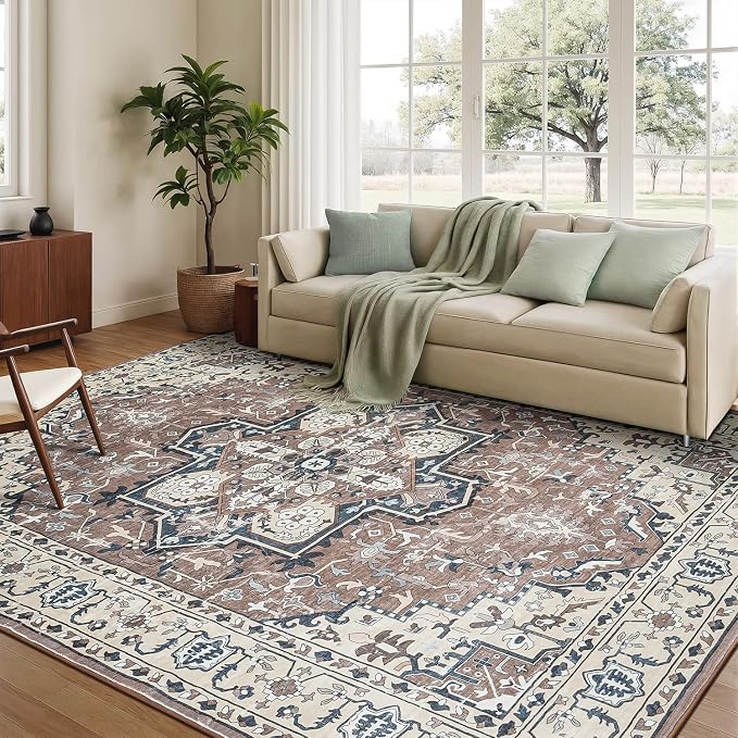 Rugflix 8x10 Area Rugs for Living Room, Washable Rug, Soft Low Pile Carpet - Image 6
