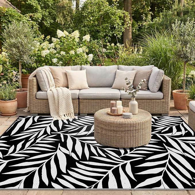 Smiry Outdoor Rug 6x9 ft, Waterproof Reversible Plastic Straw Rugs, Outdoor - Image 5