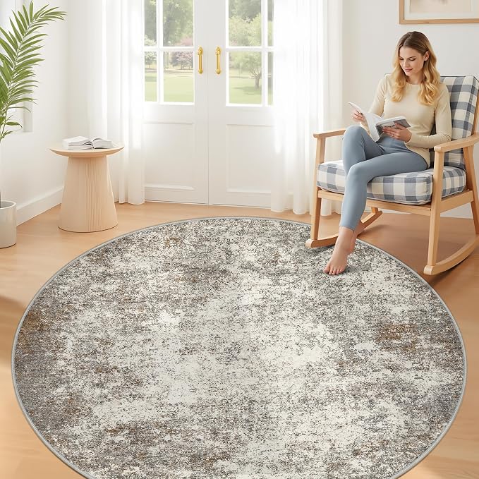 6ft Washable Round Rug - Image 2