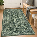 KILOCOCO Area Rug 3x5 Entryway Rug Washable Printed Vintage Floral Rubber by Kilococo