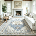3x5 Area Rug for Living Room-Vintage Farmhouse Boho Floral Washable Stain by Unknown