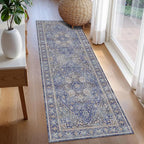 Washable Area Rug 2'6'' x 8' Vintage Traditional Persian Mat - Image 3