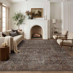 Latte&Fog 6x9 Area Rugs for Living Room, Large Vintage Taupe Brown Washable Rug by LatteFog