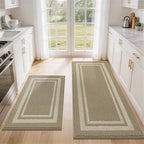 COSY HOMEER Kitchen Rugs Sets 2PCS, Non-Slip Washable Kitchen Mats by COSYHOMEER