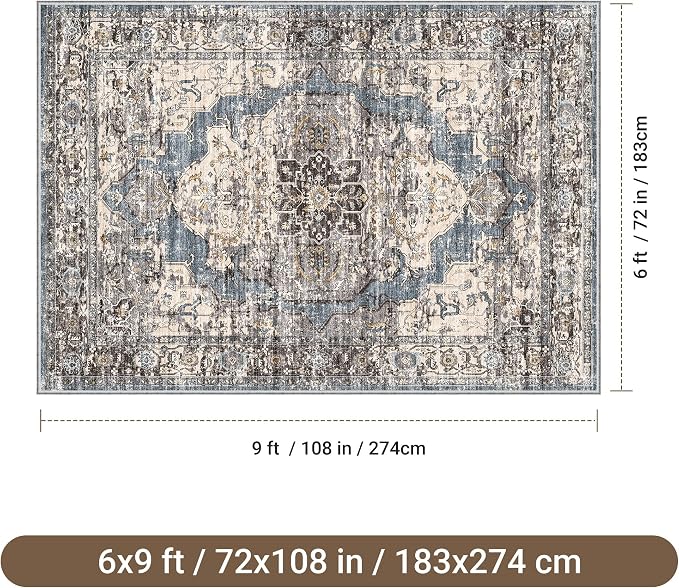 befbee 6x9 Area Rugs for Living Room, Super Soft Ultra-Thin Stain Resistant - Image 2