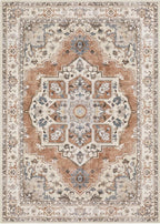9x12 Washable Area Rug: Vintage Neutral Soft Non Slip Thin Large Floor Carpet - Image 7