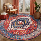 SERISSA Boho Round Area Rug, 5ft Washable Non-Slip Circle Rug, Ultra Soft - Image 8