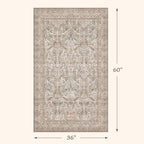 Moss Green Washable 3x5 Rug, Small Area Rug - Image 2