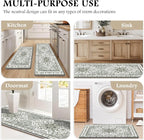 Boho Kitchen Mats for Floor 2 Piece Set Anti Fatigue Cushioned PVC Kitchen Rugs - Image 6