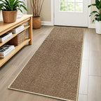 Faux Jute Hallway Runner Rug 2'x8', Washable & Non-Slip, Taupe | 0.27" Low Pile by Unknown