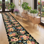 DUKINO 2x12 Runner Rug for Hallway, Soft Floral Washable Kitchen Runner Rug - Image 3