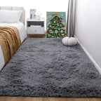 KICHOWUA 4x6 Grey Fluffy Shag Rug by KICHOWUA