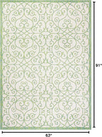 JONATHAN Y Vintage Filigree Indoor Outdoor Area Rug 5X8 Cream/Green, Madrid - Image 2