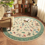 Mushroom Insect 3ft Round Rug Washable Non-Slip Soft Ultra-Thin Small Boho - Image 2